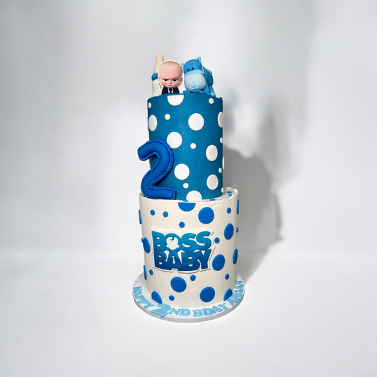 2 tier tall boss baby cake