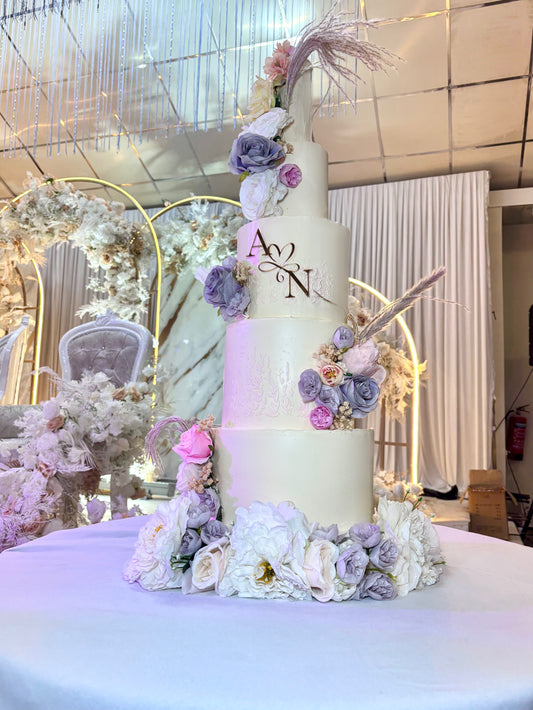 (1) 5 tier wedding cake