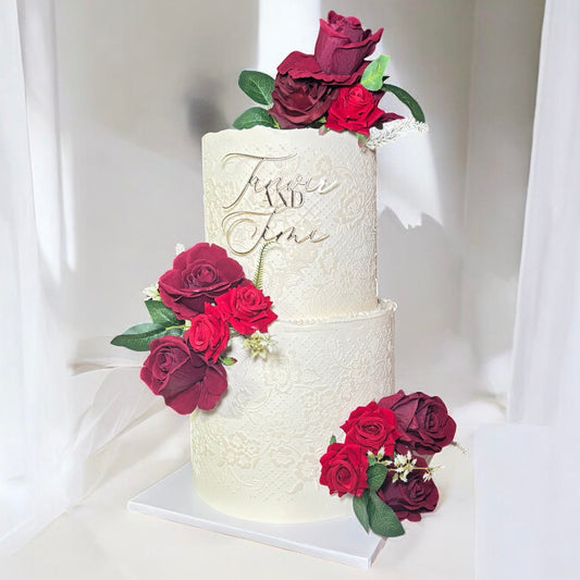 (1) 2 tier wedding cake