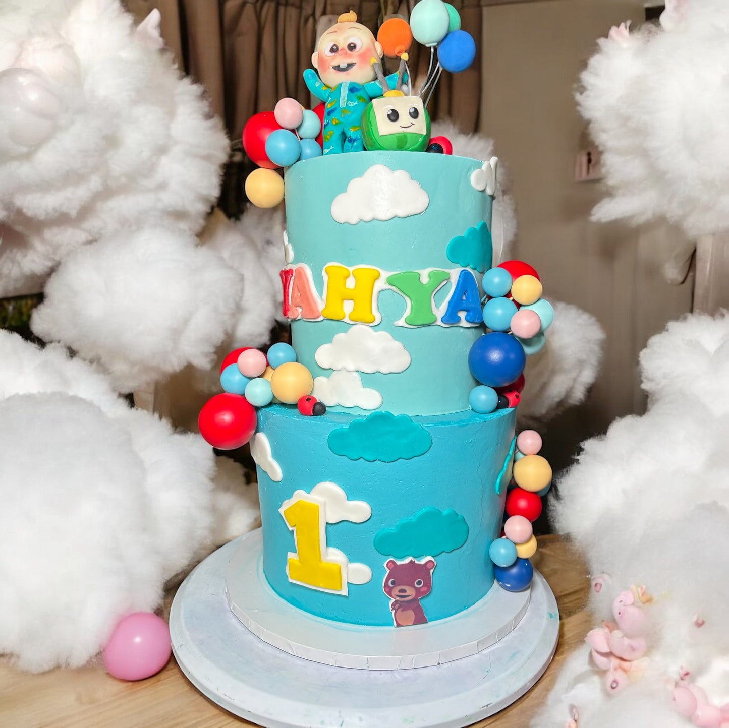 2 tier coco melon cake