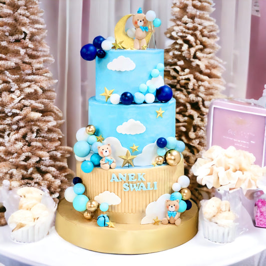 3 tier bear themed birthday cake
