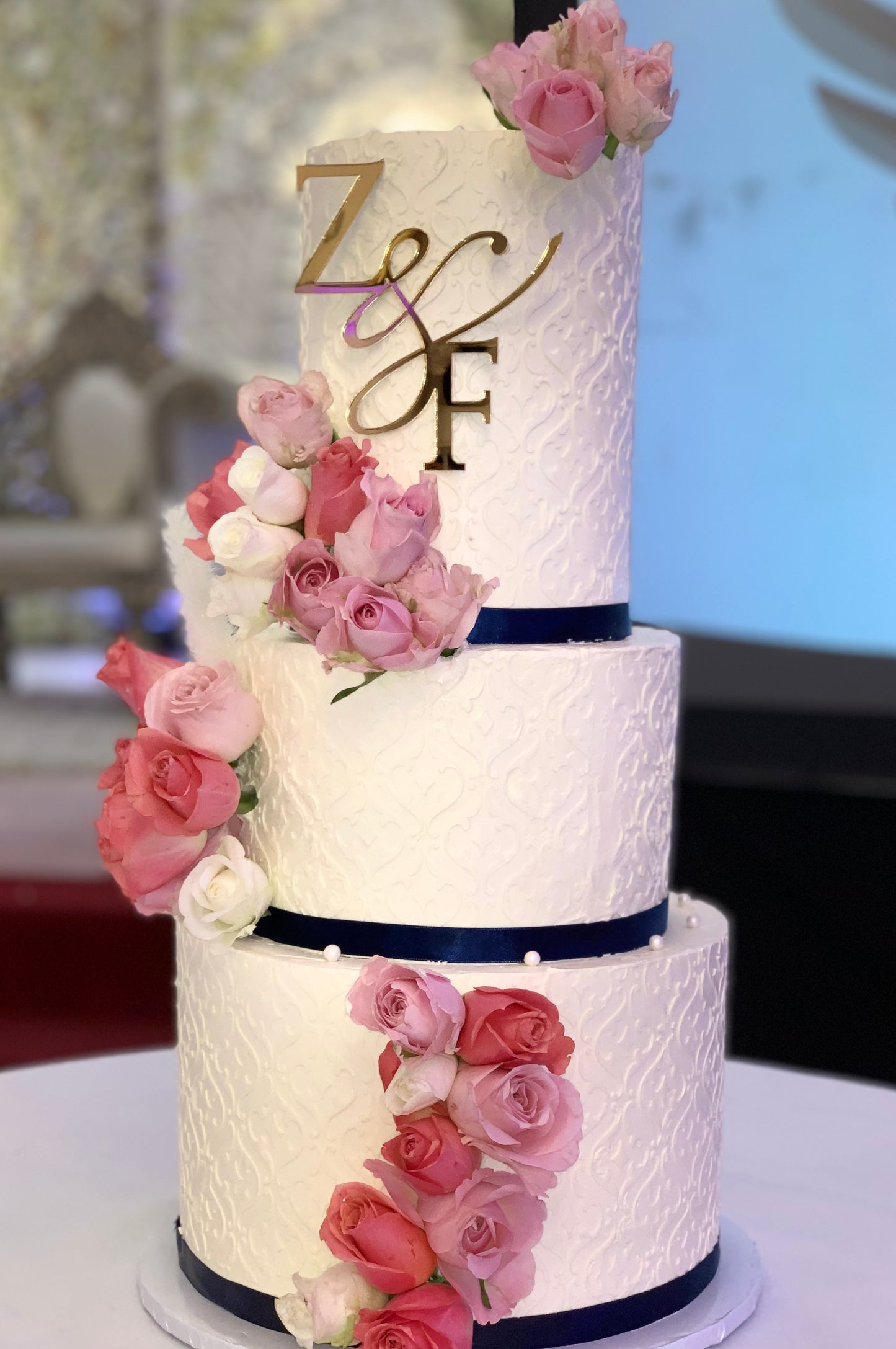 3 Tier Wedding Cake Pattern Design