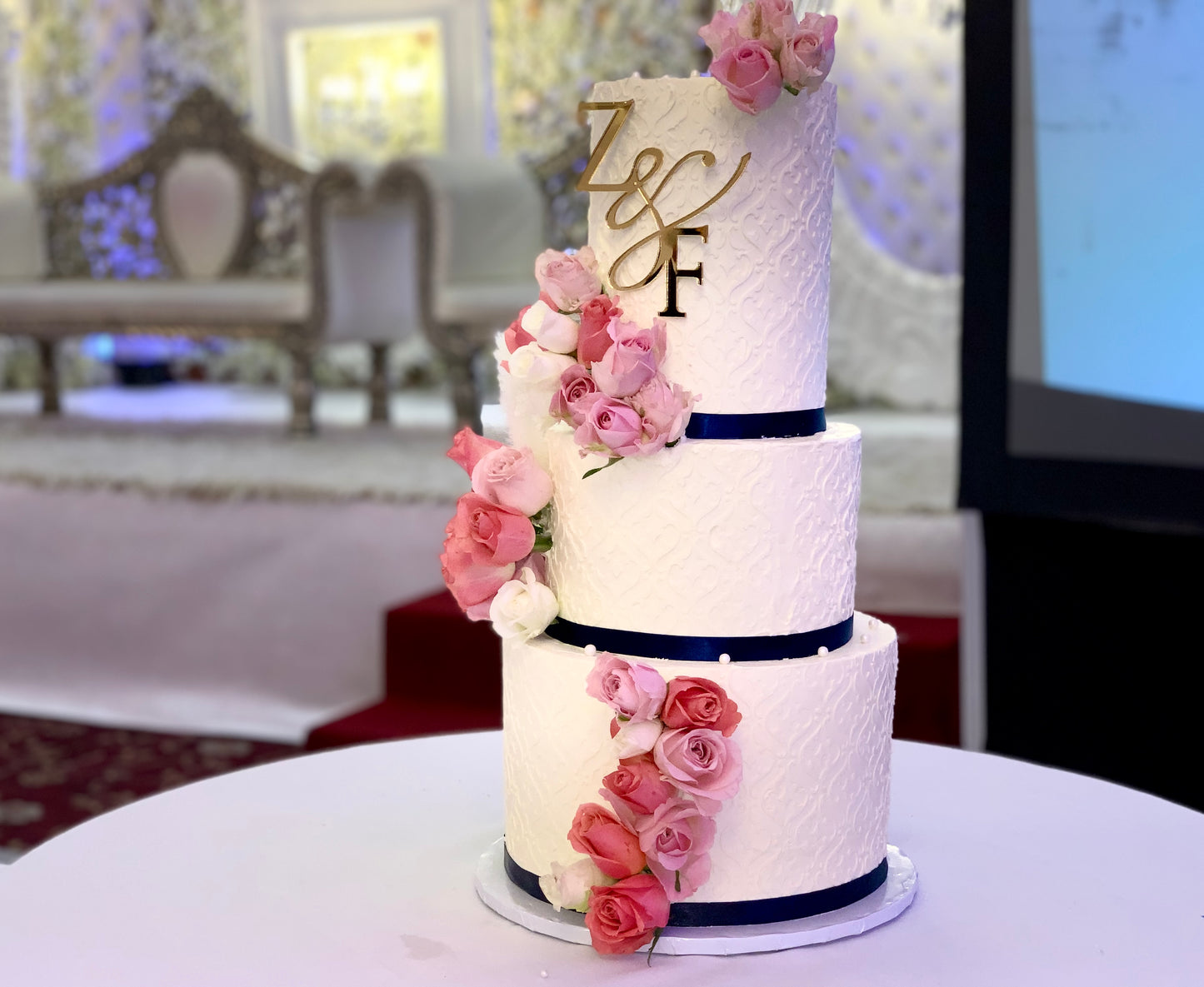 3 Tier Wedding Cake Pattern Design