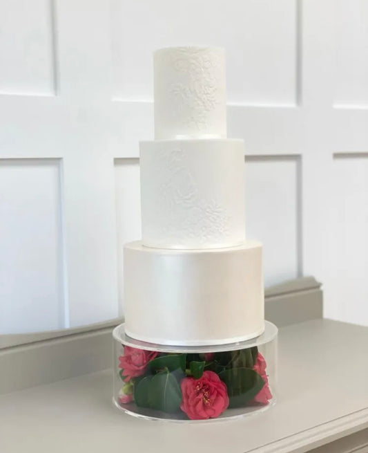 Three Tier Wedding Cake inc Flower Stand