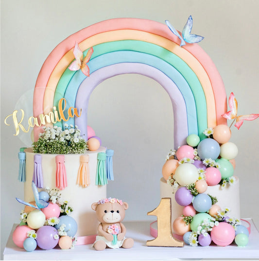 Connecting Rainbow Birthday Cake