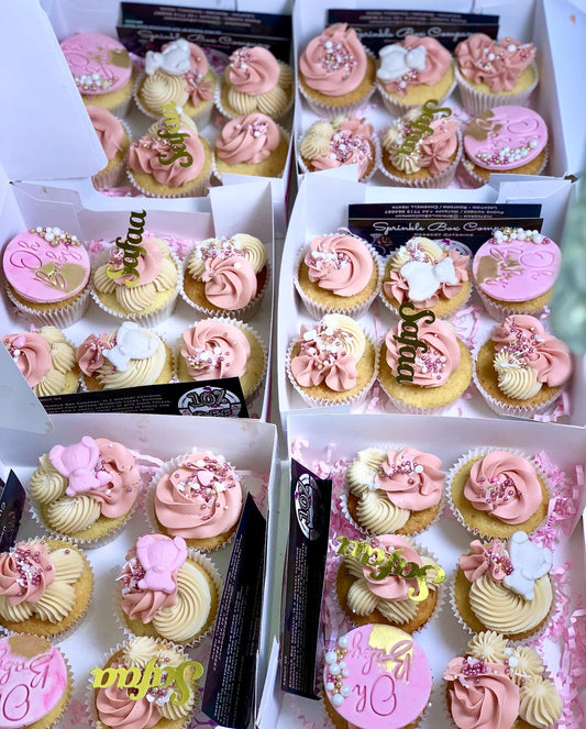 X10 Stunning Pink Baby Girl Cup Cakes